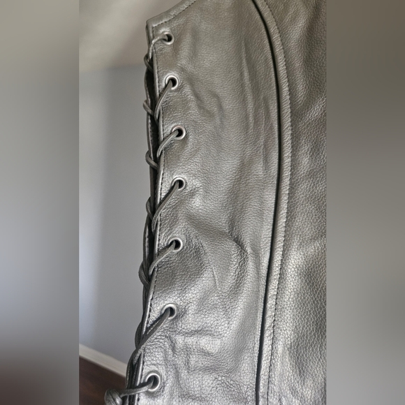Unik Leather Motorcycle Biker Vest With Lace Up Sides Made In Pakistan Small - Picture 9 of 14